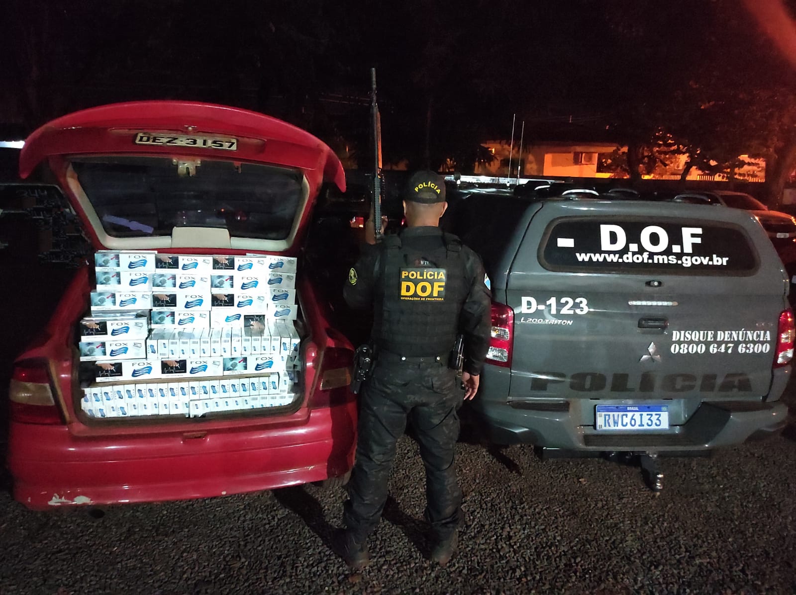 ​DOF apreende 750 pacotes de cigarros contrabandeados sendo levados para Campo Grande